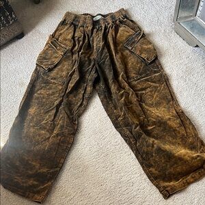 One Teaspoon woman’s corduroy Washed Brown/black Cargo Pants